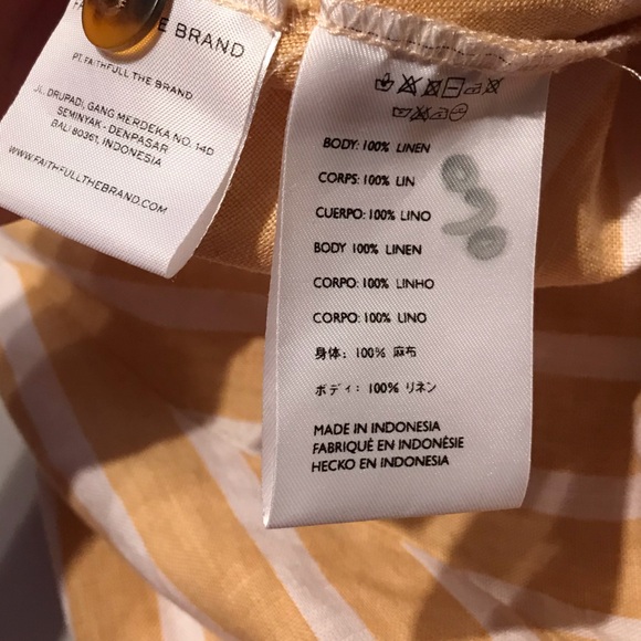 Faithfull The Brand Le Petite Button Down Mini Dress in Mazur Stripe Lemon - Picture 12 of 13